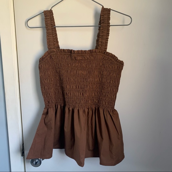 Smocked Peplum Tank Top - Picture 2 of 5